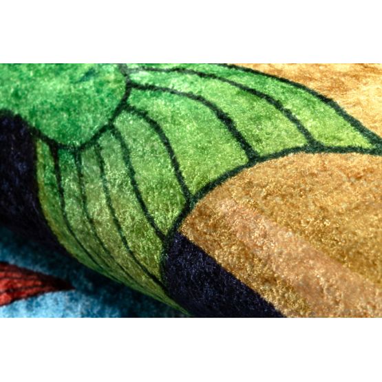 JUNIOR 51594.801 runder Waschteppich Fische, Ozean für Kinder rutschfest - blau