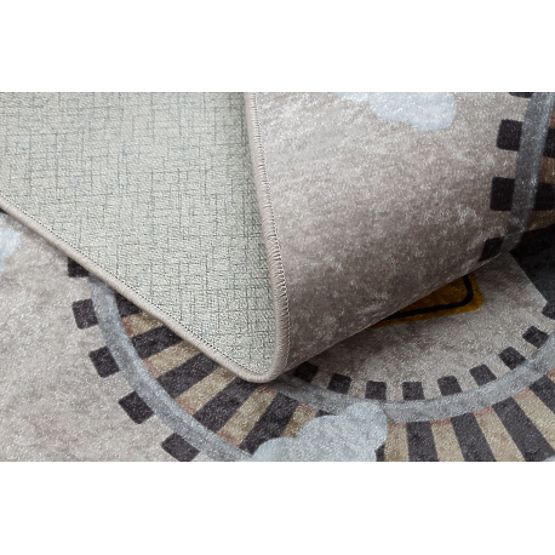 JUNIOR 51986.803 Waschmatte Schienen, Lokomotive für Kinder rutschfest - grau