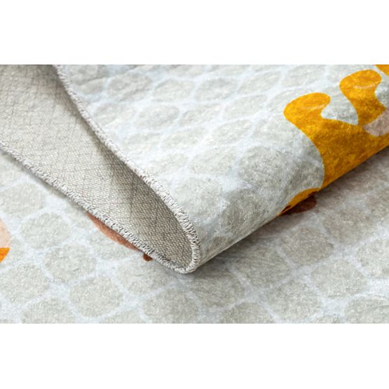 JUNIOR 52104.801 Waschmatte Safari, Tiere für Kinder rutschfest - grau