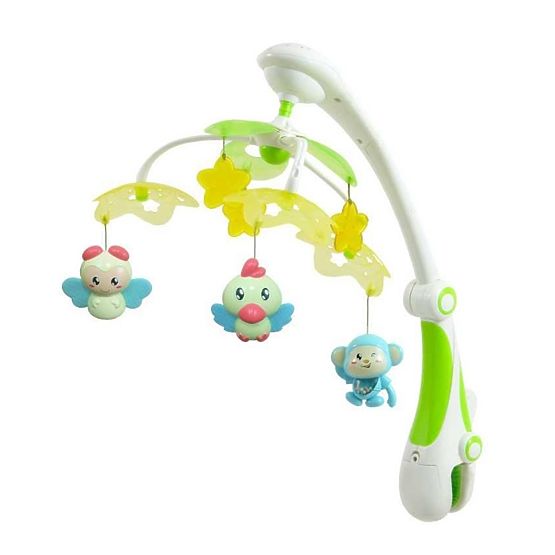 Karussell über kinderbett mit licht Projektor Baby Mix viecher grün