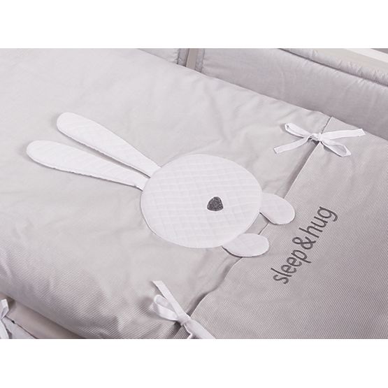 Kinder 2-teilige Bettwäsche sleep & hug - grau