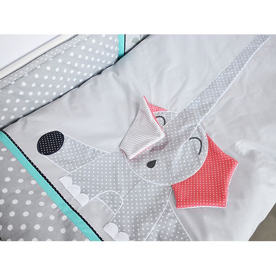 Kinder 3-dílné Bettbezug Slonik grey