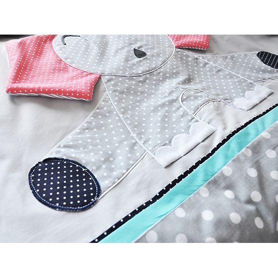 Kinder 3-dílné Bettbezug Slonik grey