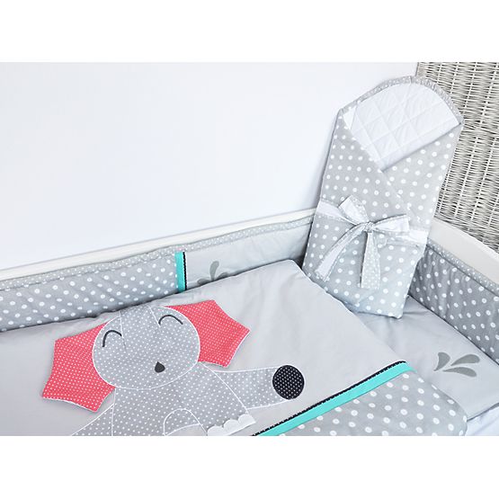 Kinder 3-dílné Bettbezug Slonik grey