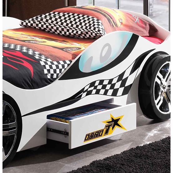 Kinder Bett Auto Turbo Racing - white