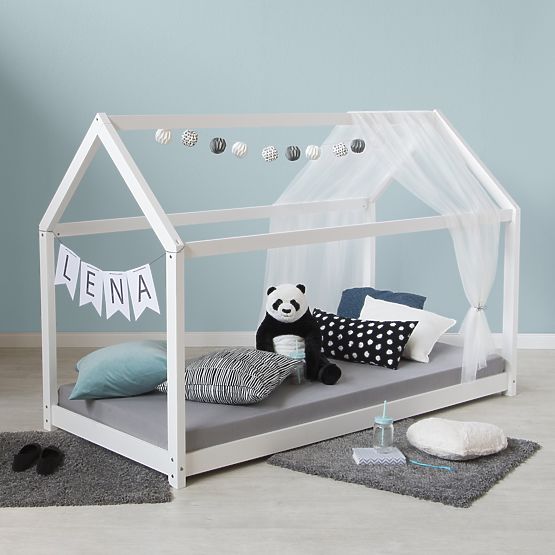 Kinderbett Hausbett Lena - weiß