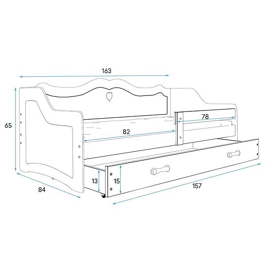 Kinder Bett Julie mit zurück - white