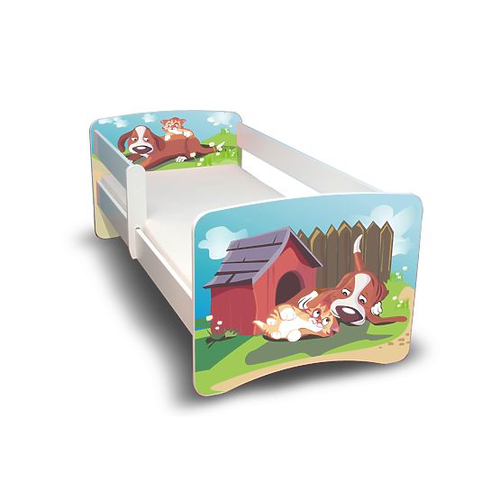 Kinder Bett mit Geländer - Doggie a muschi