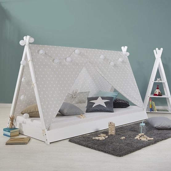 Kinderbett Tipi 200x90 cm - weiss