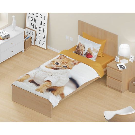 Kinderbettwäsche 140x200 cm + 70x90 cm Kätzchen