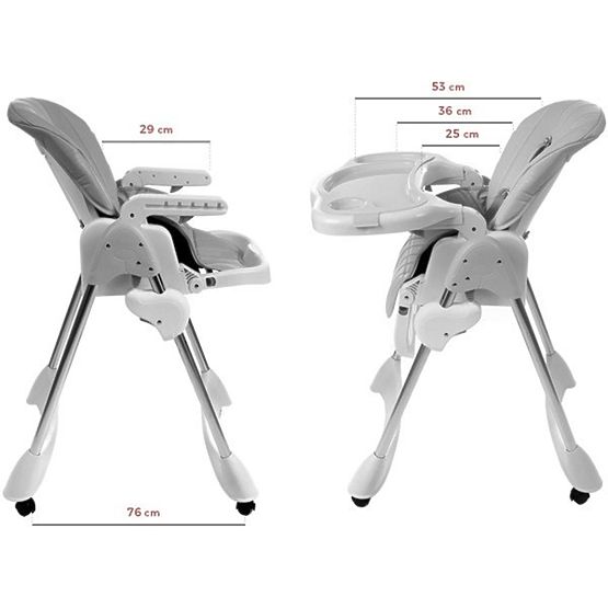 Kinder Essen- Babystuhl Luxa - grey