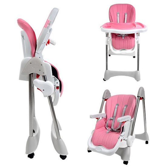 Kinder Essen- Babystuhl Luxa - pink