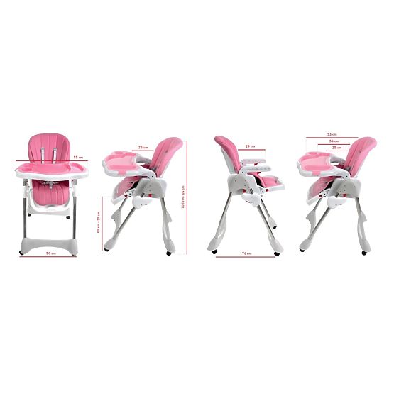 Kinder Essen- Babystuhl Luxa - pink
