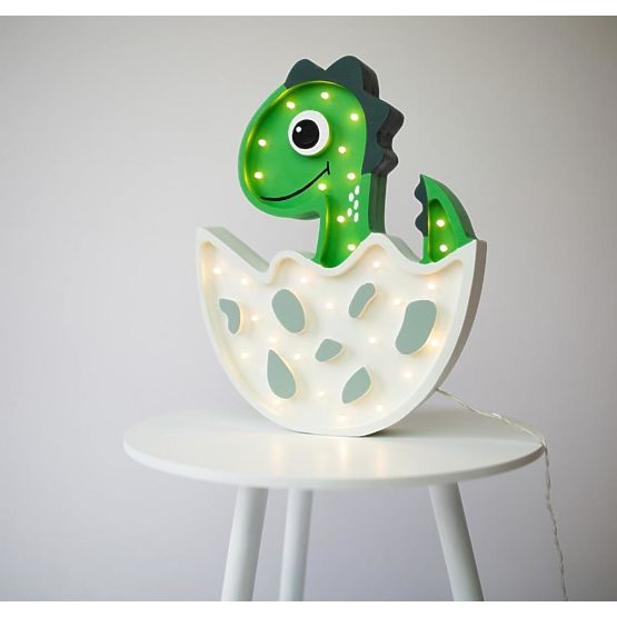 Kinder-Holzleuchte LED DINO - grün