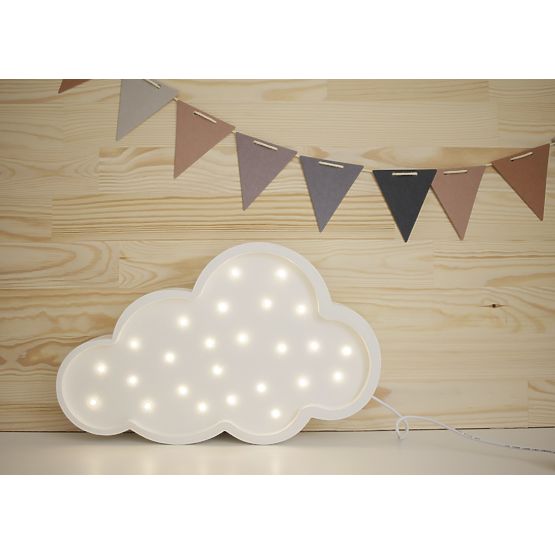 Kinder-Holzleuchte Wolke - weiß