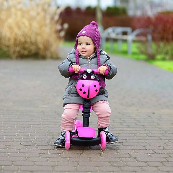Kinder hüpfen a Scooter Marienkäfer - pink