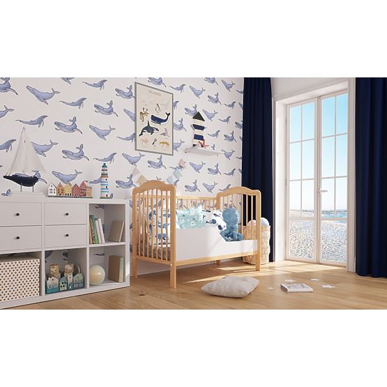 Kinderbett Alek mit herausnehmbaren Stäben - natur