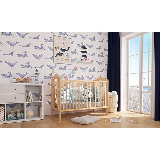 Kinderbett Alek mit herausnehmbaren Stäben - natur