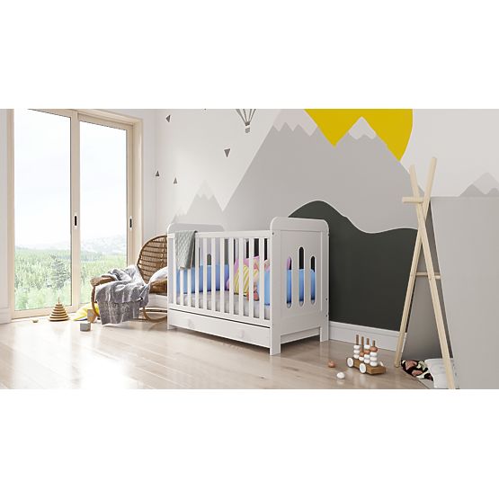 Babybett Gitterbett Zuza 140x70 cm mit Sofaseite