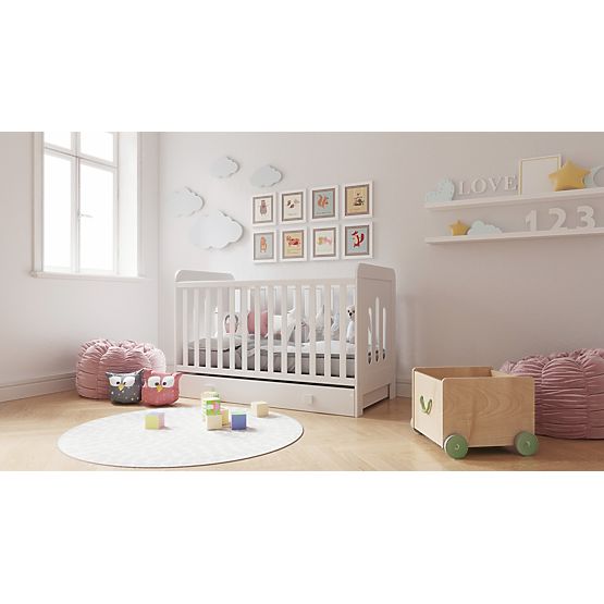 Babybett Gitterbett Zuza 140x70 cm mit Sofaseite