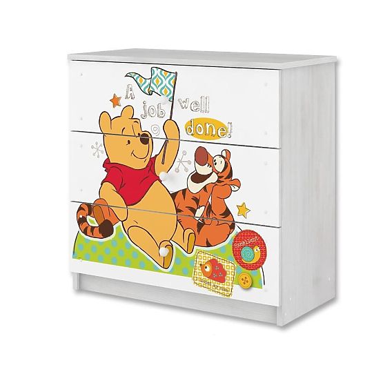 Kinderkommode Winnie Puuh und Tigger - Dekor Norwegische Kiefer