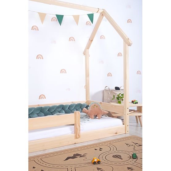 Kinderbett Montessori Schornsteinhaus - natur