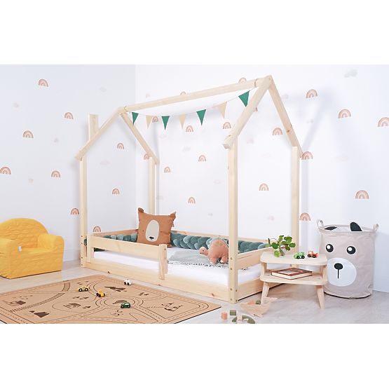 Kinder Montessori Bett Haus Chimney - lackiert
