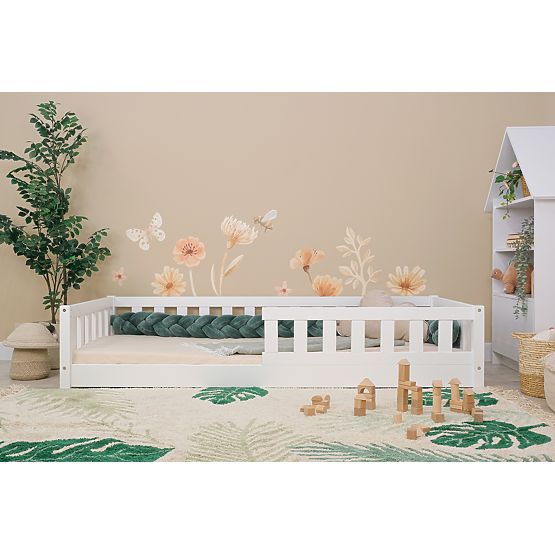 Niedriges Kinderbett Montessori Meadow - Weiß