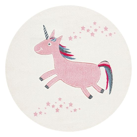 Kinder rund Teppich Einhorn