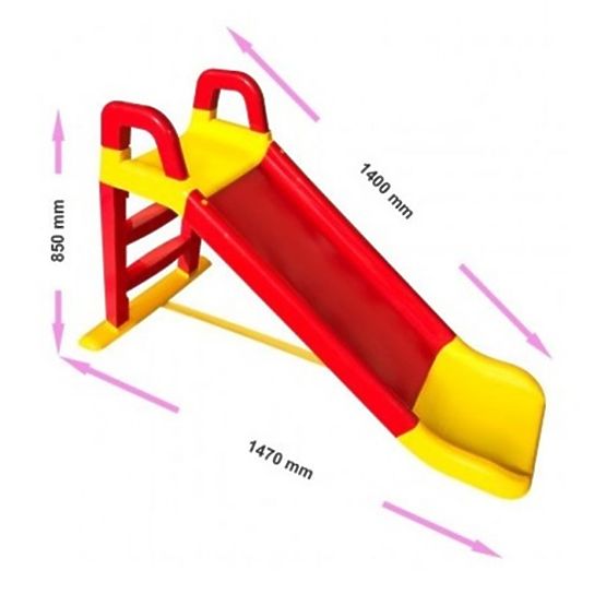 Kinderrutsche Happy 140 cm - rot-gelb