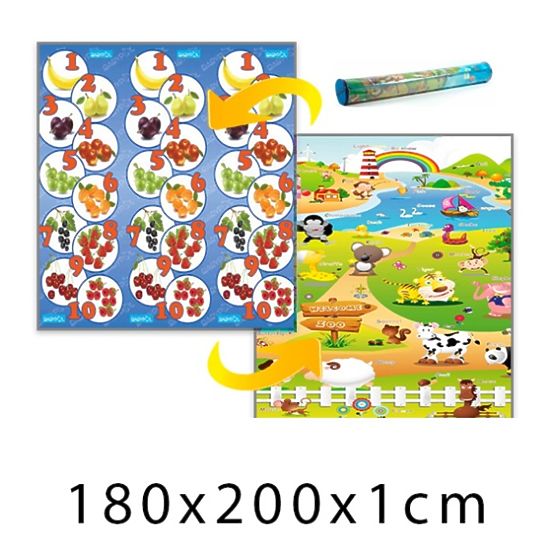 Kinder Schaumstoff Teppich Fruchtbar zahlen + Farm 180x200x1 cm