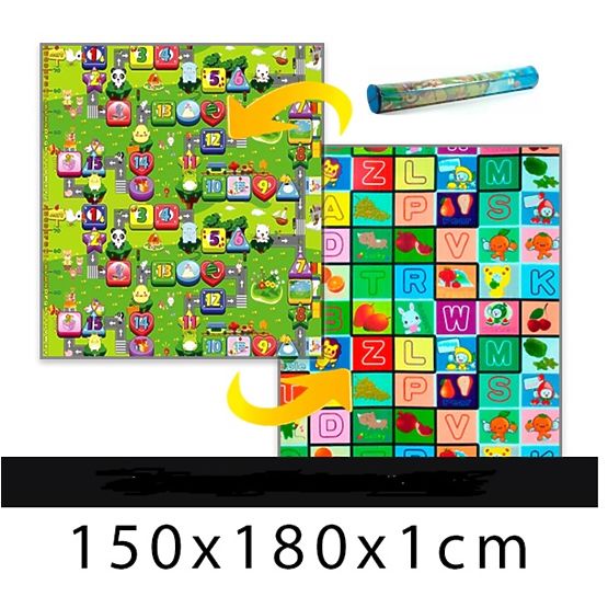 Kinder Schaumstoff Teppich - numerisch gasse + Würfel 150x180x1cm