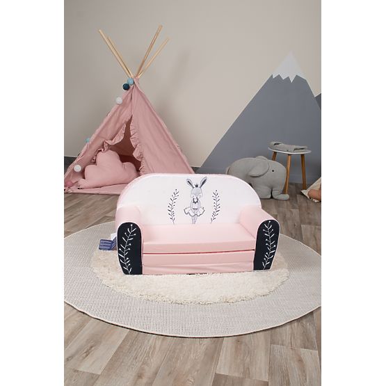 Kindersofa Bunny Ballerina - weiß-rosa