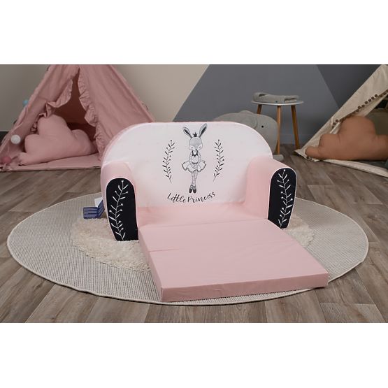 Kindersofa Bunny Ballerina - weiß-rosa