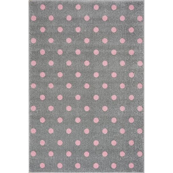 Kinder Teppich CIRCLE silbergrau/ rosa