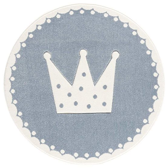 Kinder Teppich Crown - blau-weiß