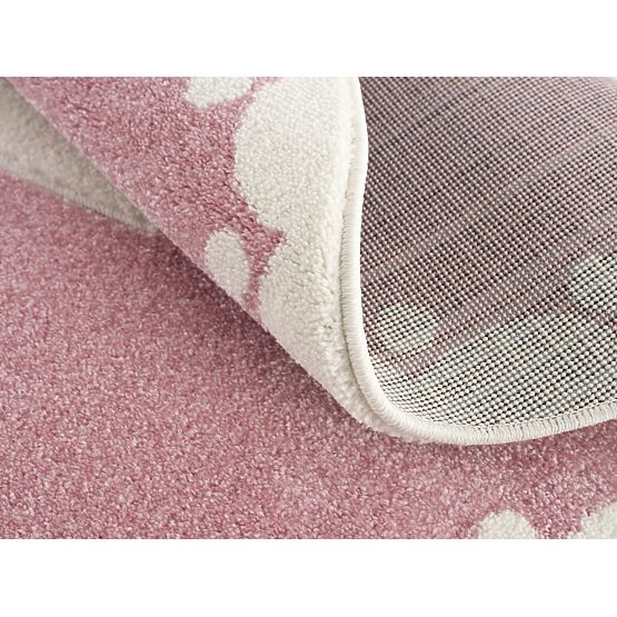 Kinder Teppich Crown - rosa und weiß