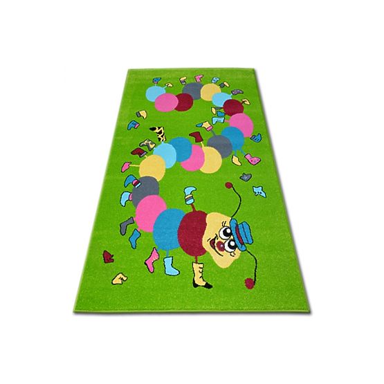Kinder Teppich FUNKY TOP Raupe grün
