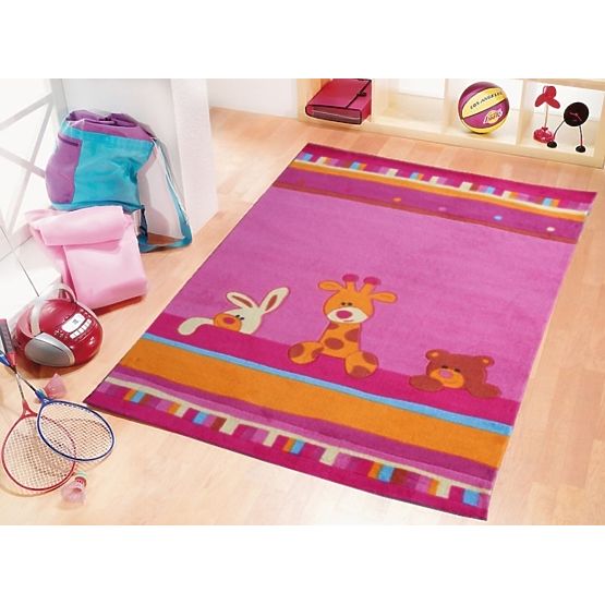 Kinder Teppich Happy Friends lila Pink N