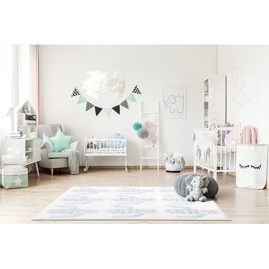 Kinder Teppich Kaktus - cremeblau