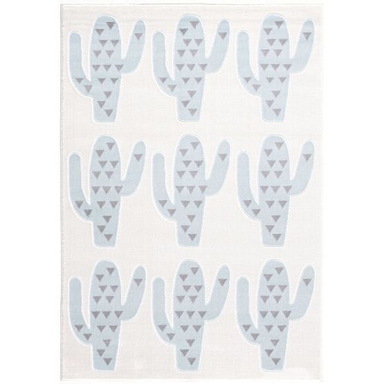 Kinder Teppich Kaktus - cremeblau