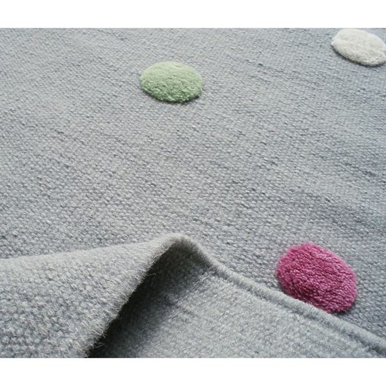 Kinder Teppich mit punkte - grau