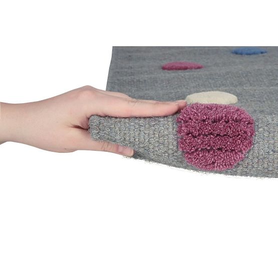 Kinder Teppich mit punkte - grau