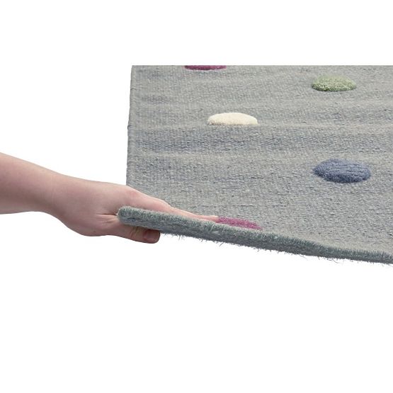 Kinder Teppich mit punkte - grau