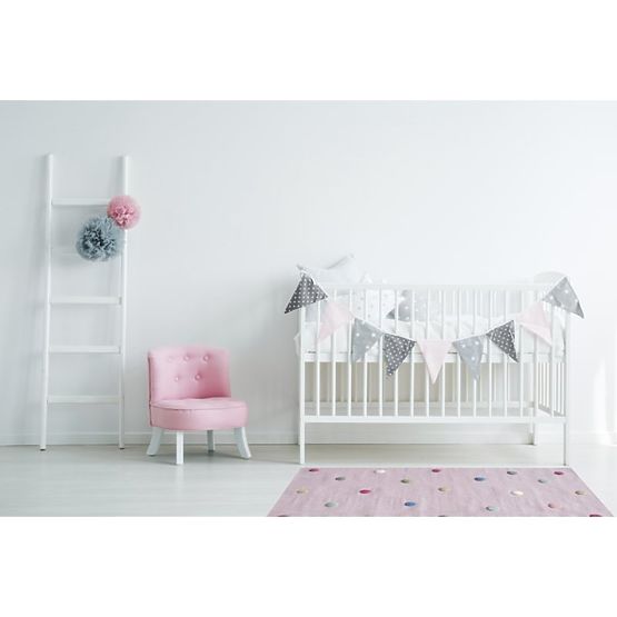 Kinder Teppich mit punkte - rosa