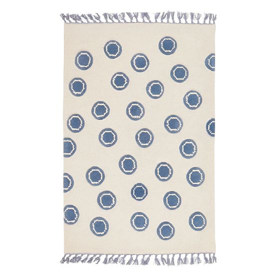 Kinder Teppich Ring - cremeblau