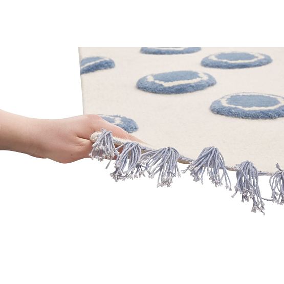 Kinder Teppich Ring - cremeblau