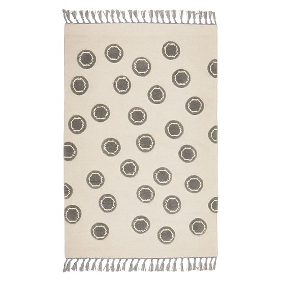 Kinder Teppich Ring - cremegrau