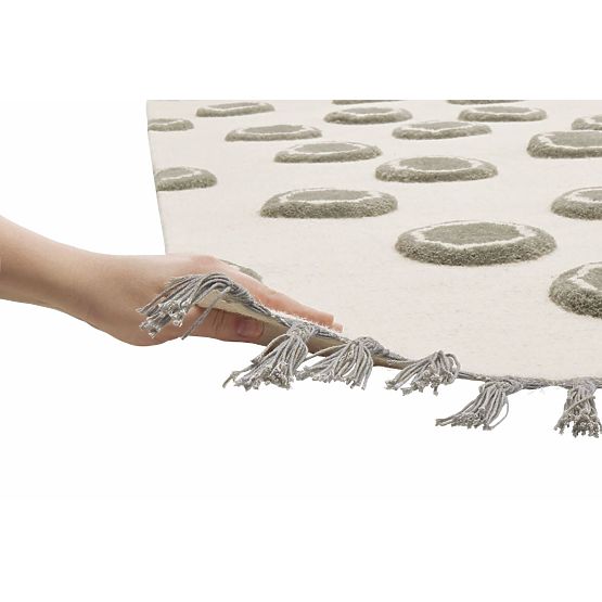 Kinder Teppich Ring - cremegrau