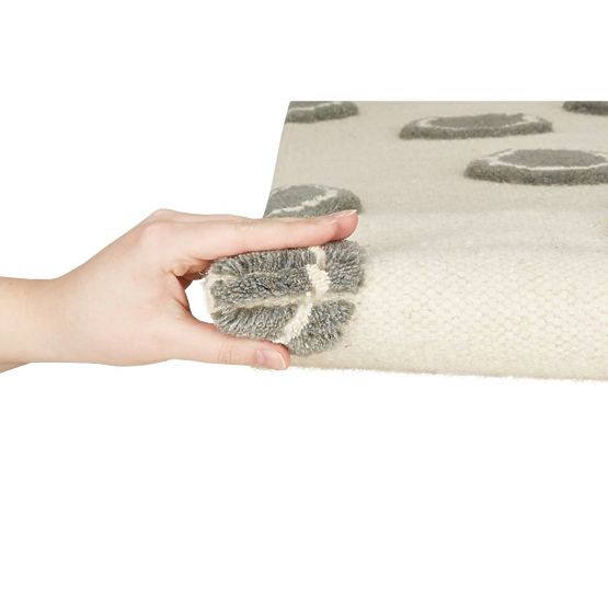 Kinder Teppich Ring - cremegrau